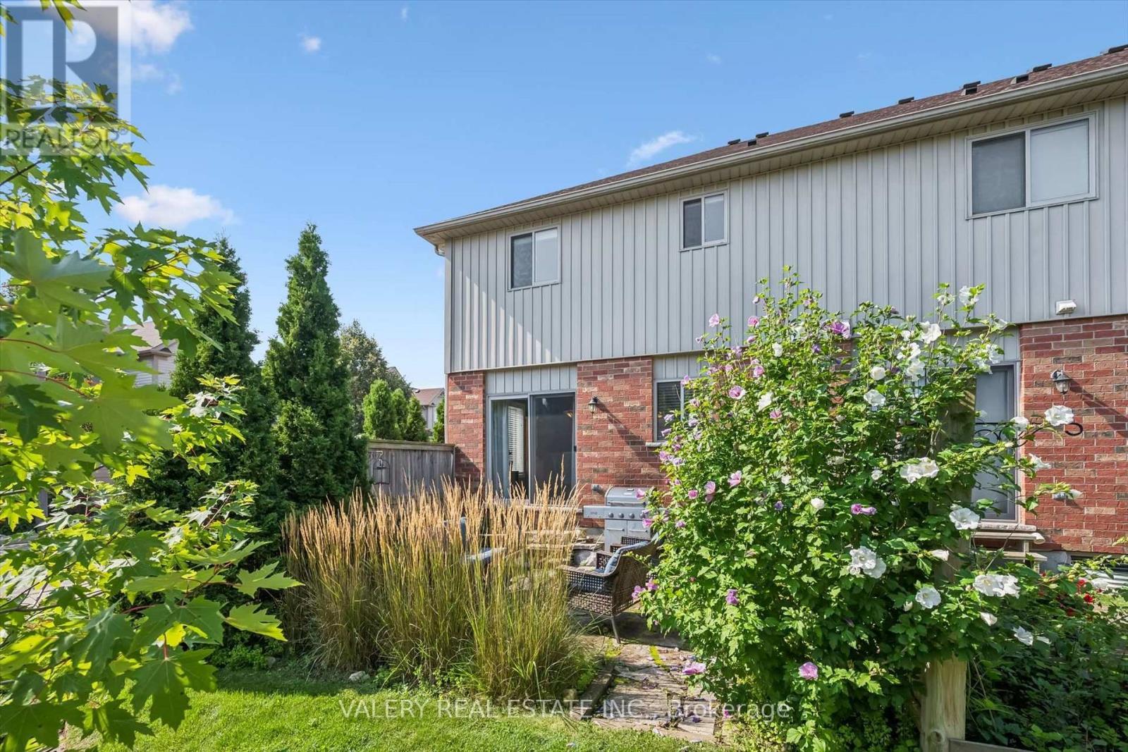 Rear exterior of the end-unit townhome