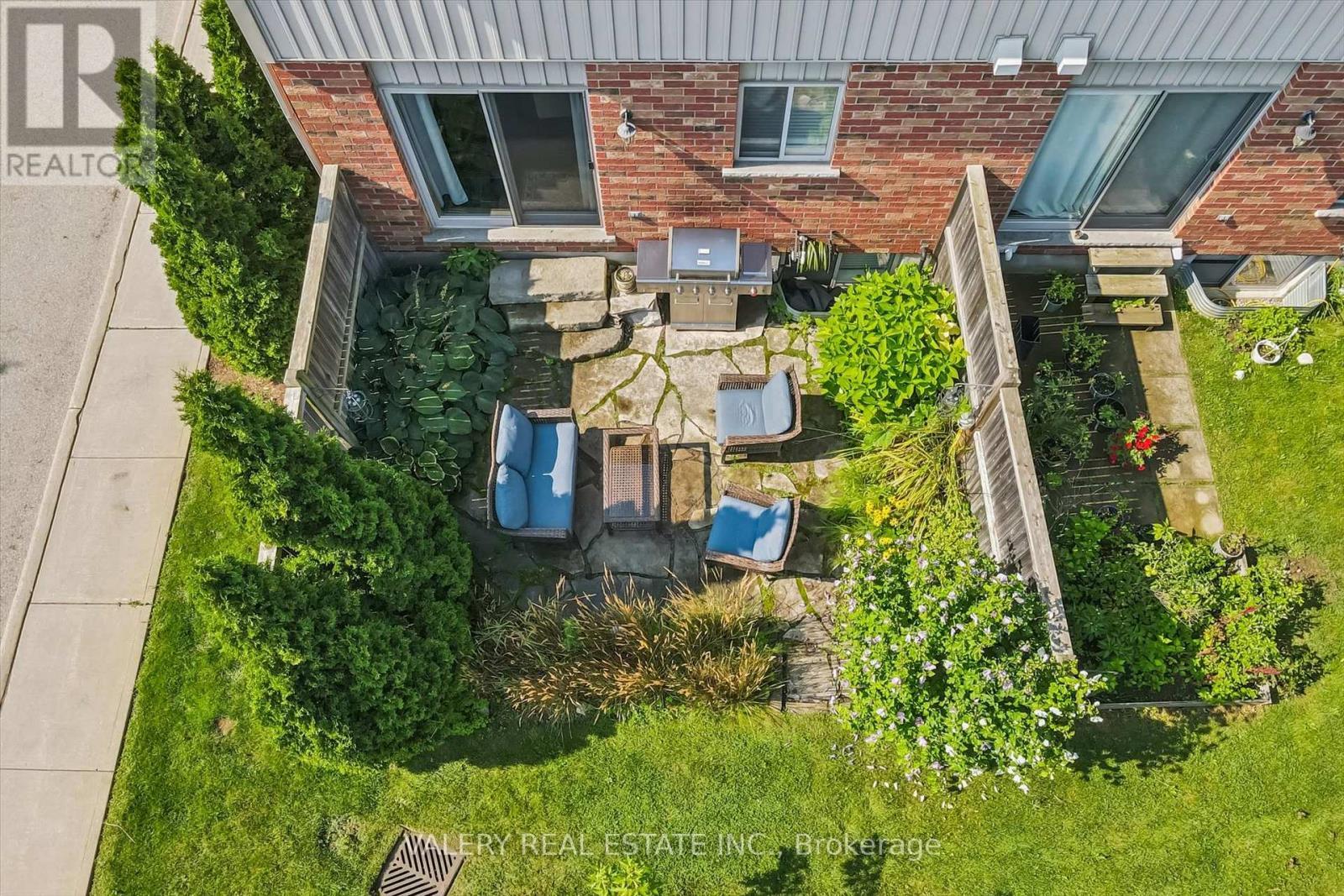 Aerial view of the rear yard
