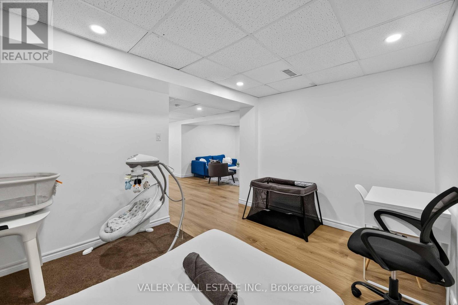 Finished basement recreation room